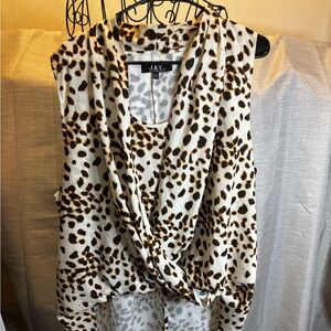 JAYGODFREY Leopard Print Blouse - Black and Brown